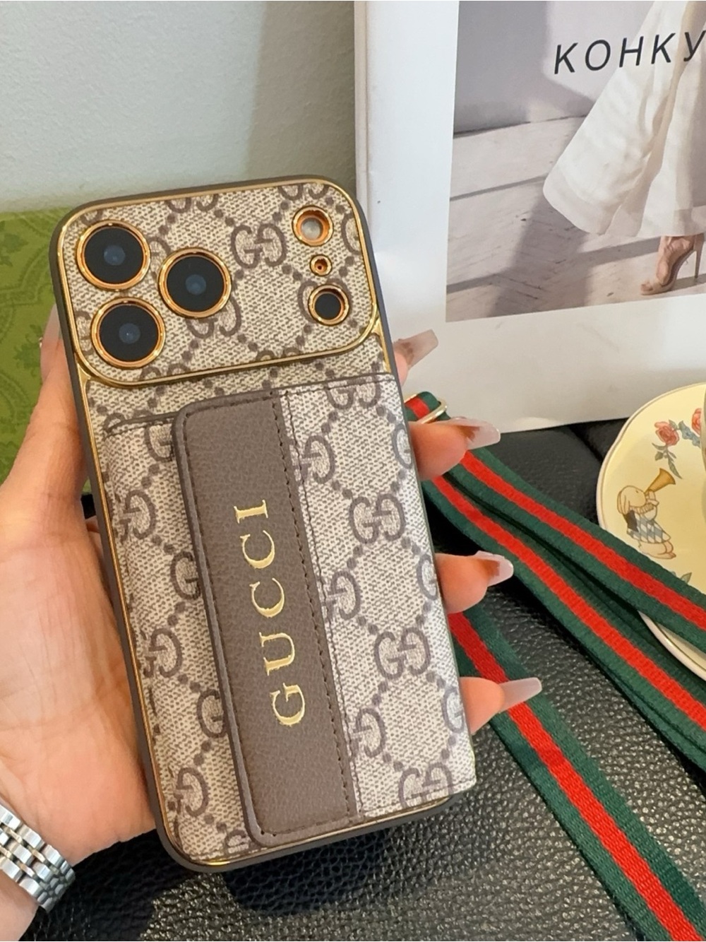 Gucci Beige Monogram Phone Case iPhone 17 pro max